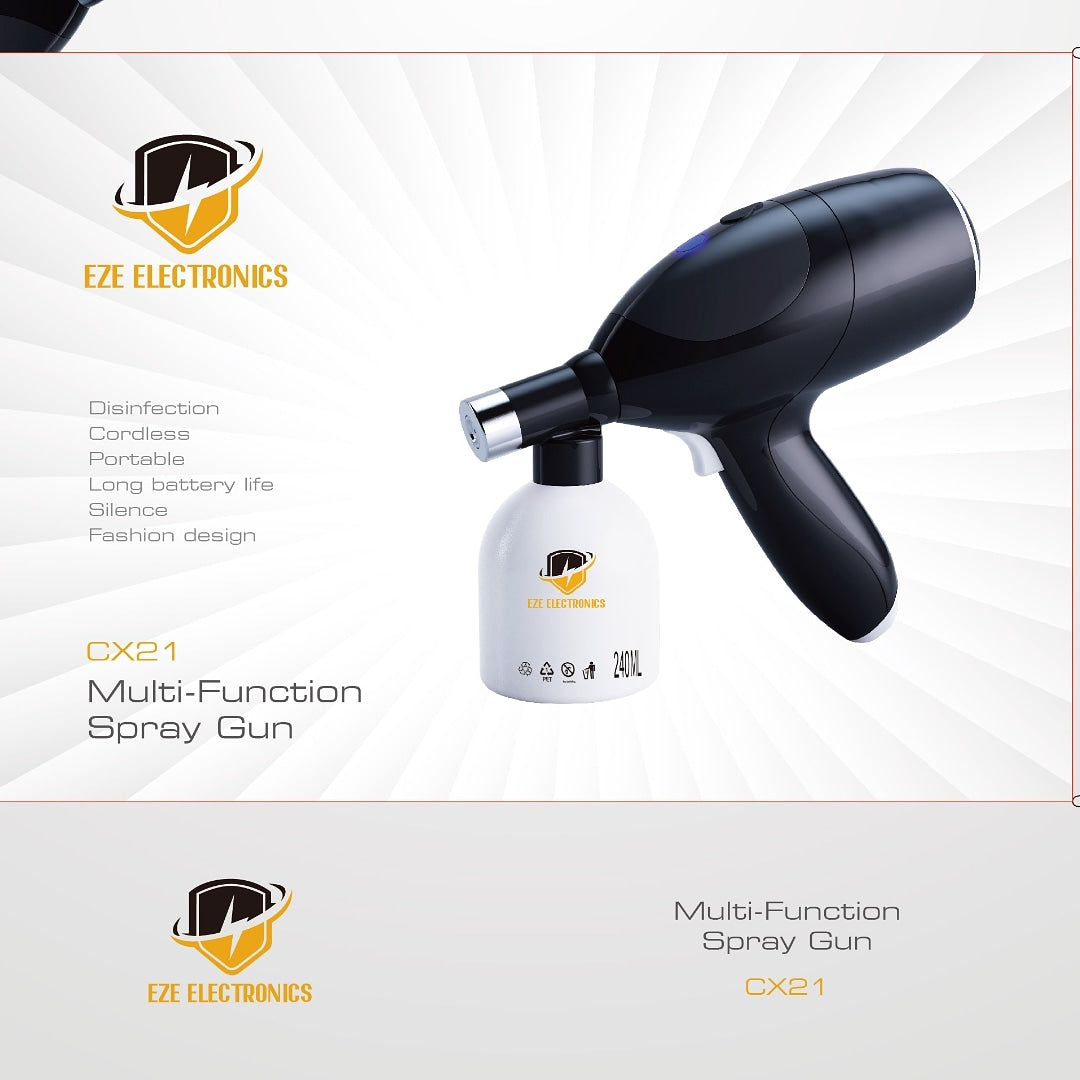 EZE CX21 Fashion Design Cordless Handheld Disinfectant Spray Gun Black